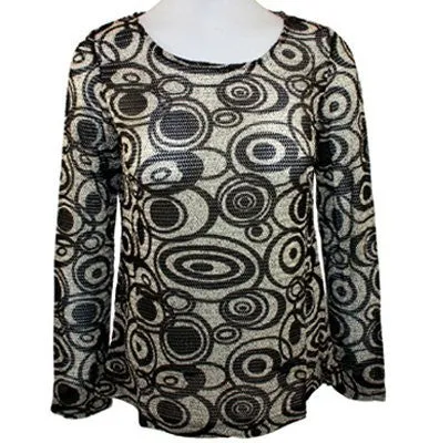 AZI Jeans - Forwear New York Apparel Scoop Neck, Herringbone Swirl Print Tunic