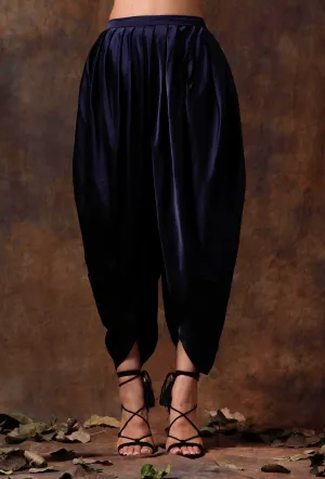 Blue Satin Dhoti