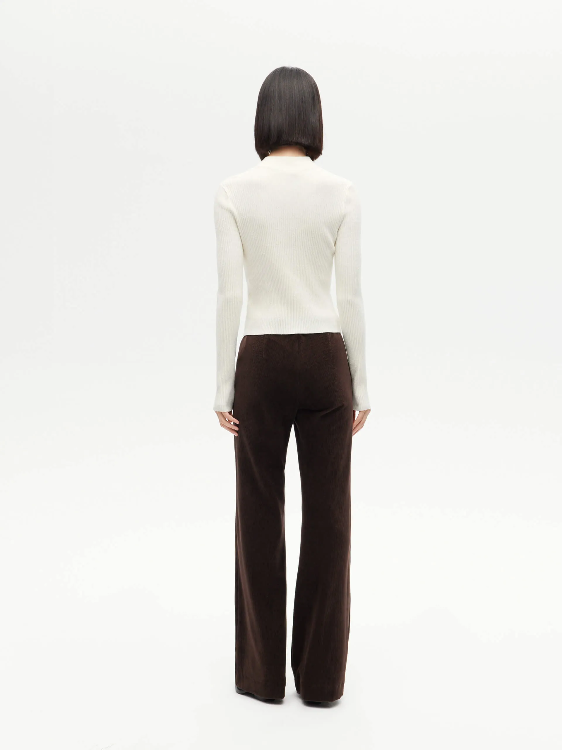 Elastic Waist Flared Pants