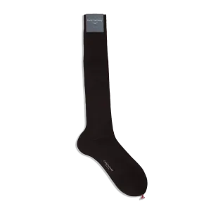 Formal Long Socks in Chocolate Brown Cotton