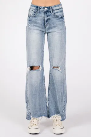 PET106 - DISTRESSED VINTAGE FLARE JEAN