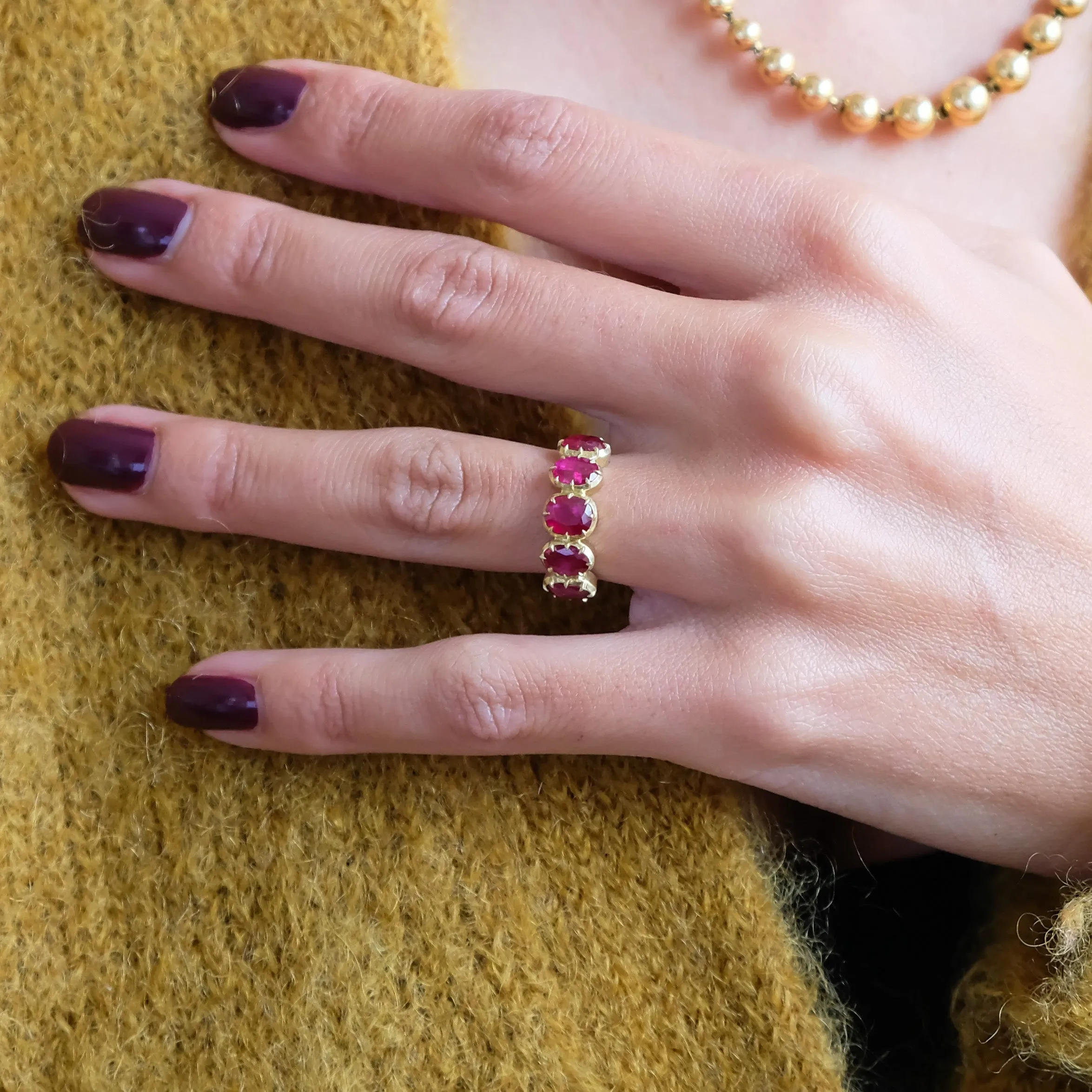 Riley Burma ruby collet ring