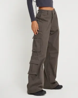 Shan Wide Leg Trouser in Dark Grey