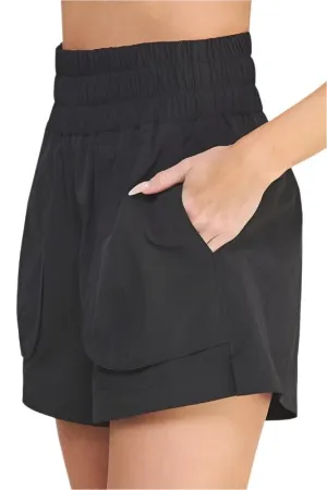 TEEK - PLUS SIZE HIGH WAISTED POCKETED SHORTS