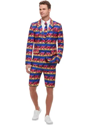 Tropical Flamingo Sunset Mens Stand Out Shorts Costume Suit