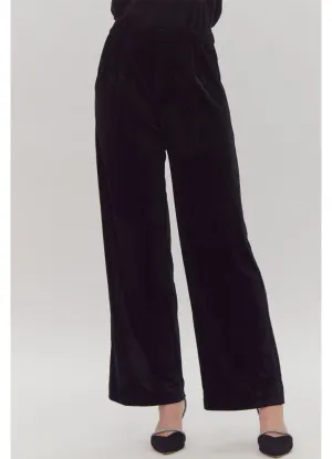 Velvet HW Wide Leg Pants in Black by Entro