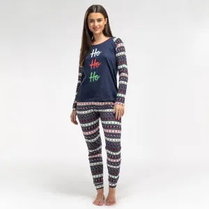 Women's Christmas Fairisle Printed Jersey Pyjamas